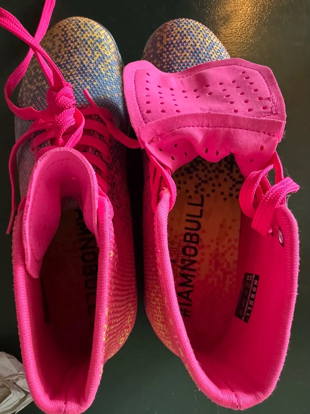 NWT NOBULL High Top Neon Pink Glitch Gym Workout Size: (W7) (M 5.5)